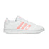 Sneakers bianche con strisce rosa a contrasto adidas Grand Court Base, Brand, SKU s314000042, Immagine 0